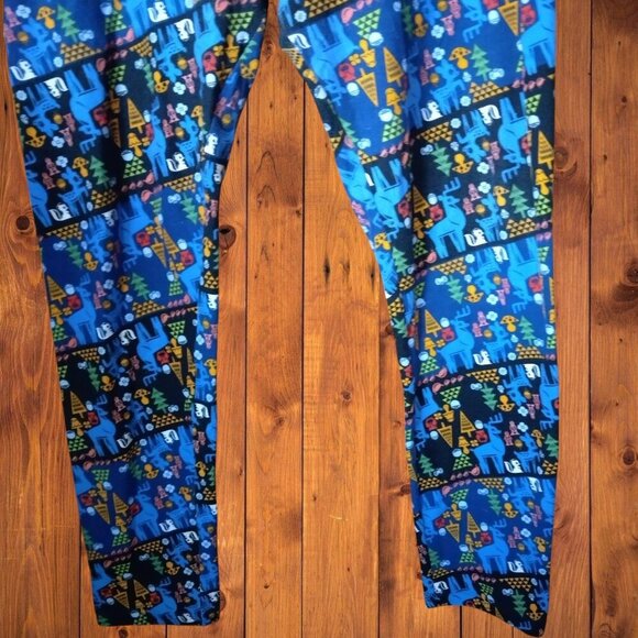LuLaRoe Tall & Curvy (TC) Leggings Colorful Casual Pull On Comfort Waistband - Picture 3 of 4
